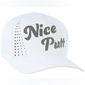 NWT Mens Golf PGA Tour Pro Series‎ Perforated Nice Putt Hat Cap White
